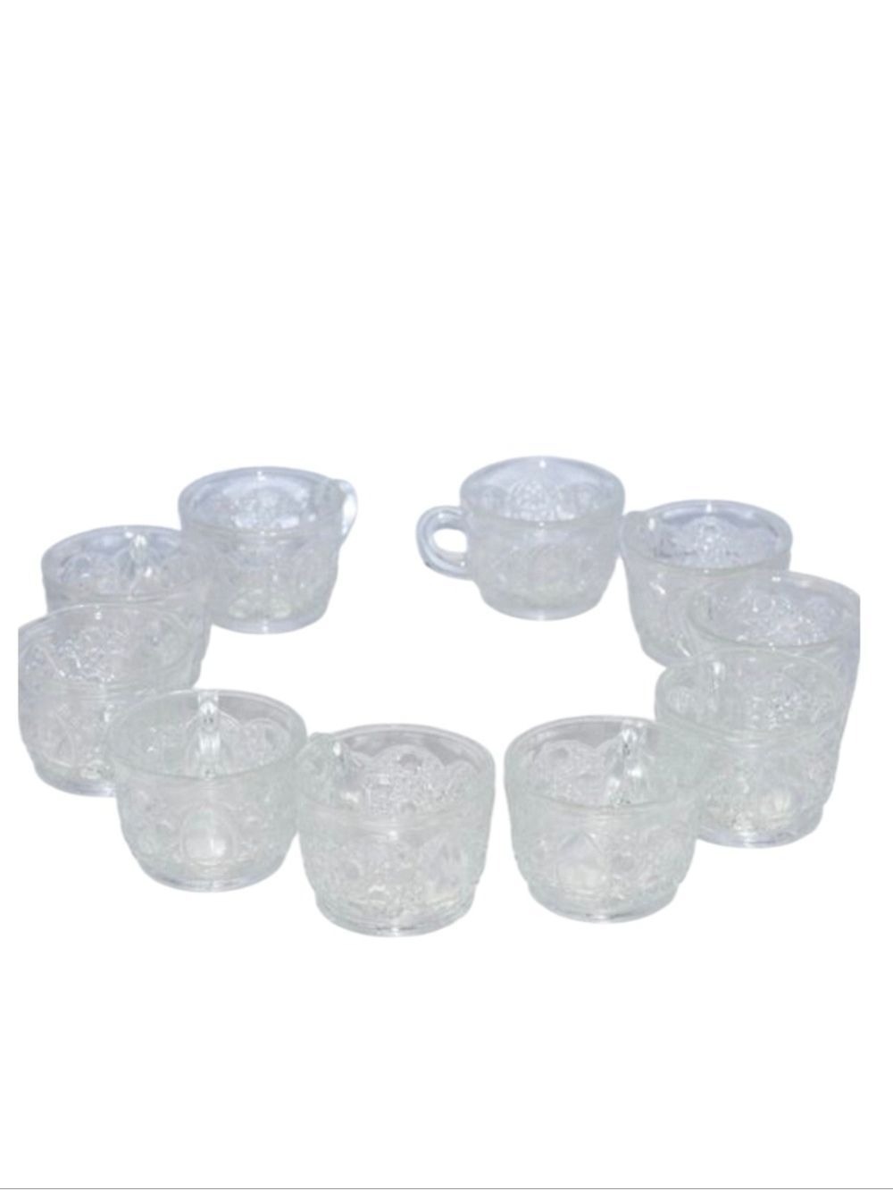 Vintage 1970s L.E. Smith Daisy & Button Punch Bowl Set – 20 Piece Clear Pressed - Picture 15 of 16